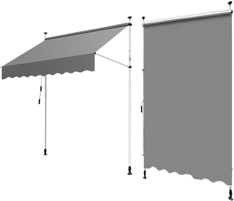 Clamp Awning Balcony Manual Dark Grey 1.5*1.3m