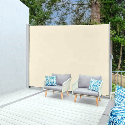 Side Awning, Extendible 160x300cm, Beige, Privacy Screen, Made Of Polyester