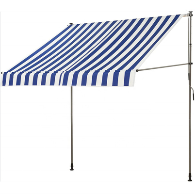 Clamp Awning 150 X 130 Cm, Stripe, Patio Canopy Sun Protection, Height From 200-300 CM