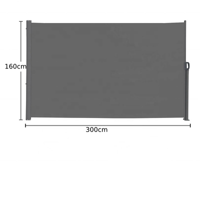 Privacy Screen Iron Side Awning 1.6*3m Light Grey Polyester