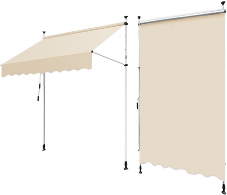 Clamp Awning, 2.5x1.3 CM, Beige, Sun Protection, Height From 200cm-300cm, Polyester