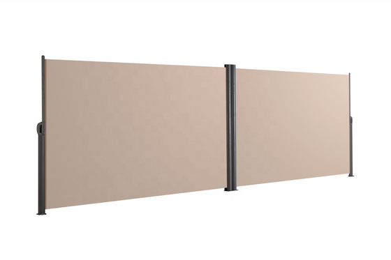 Side Awning, Full Aluminium Frame, 160x600 CM, Beige, Polyester, For Garden