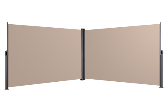 Side Awning, Full Aluminium Frame, 160x600 CM, Beige, Polyester, For Garden