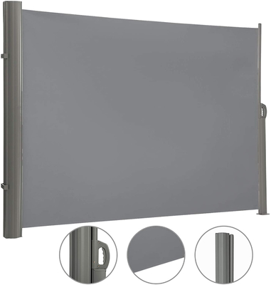 Side Awning, Full Aluminium Frame, 1.6x3M, Light Grey, Polyester, For Garden Backyark