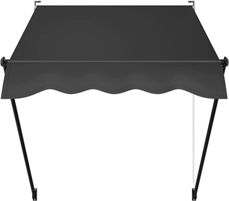 Clamp Awning, Dark Grey, Sun Protection,For Balcony, Window, Polyester