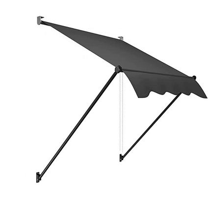 Clamp Awning, Dark Grey, Sun Protection,For Balcony, Window, Polyester