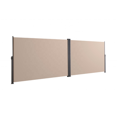 Double Side Awning, Full Aluminium Frame, 180x600 CM, Beige, Polyester, For Garden