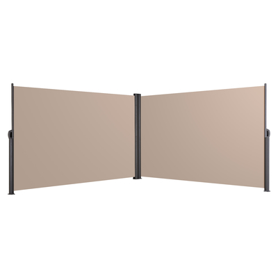 Double Side Awning, Full Aluminium Frame, 180x600 CM, Beige, Polyester, For Garden