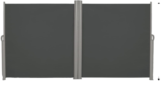 Double Side Awning, Full Aluminium Frame, 160x600 Cm, Dark Grey, For Garden Backyard