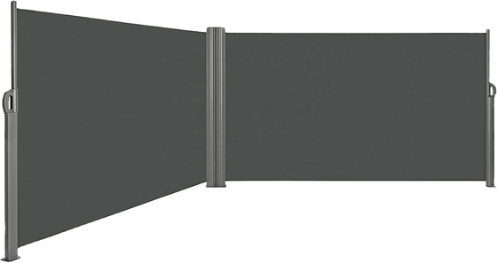 Double Side Awning, Full Aluminium Frame, 160x600 Cm, Dark Grey, For Garden Backyard