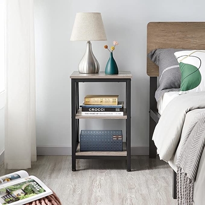 Side Table End Table Nightstand, Easy to Assemble, For Living Room Bedroom, 40x40x60cm