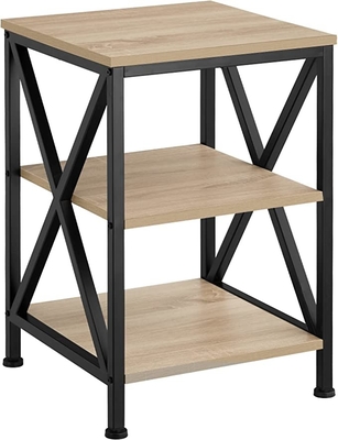 Side Table End Table Nightstand, Easy to Assemble, For Living Room Bedroom, 40x40x60cm