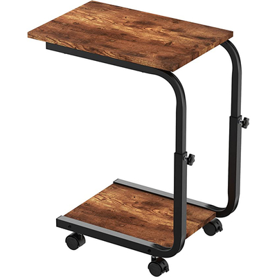 End Table C Shaped Nightstand Height Adjustable for Bedroom Living Room