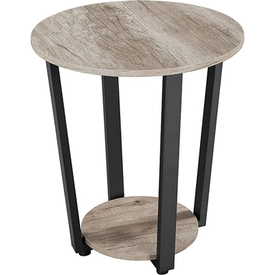 Round End Table Side Table NightStand 2 Tiers for Couch Sofa Bed Living Room