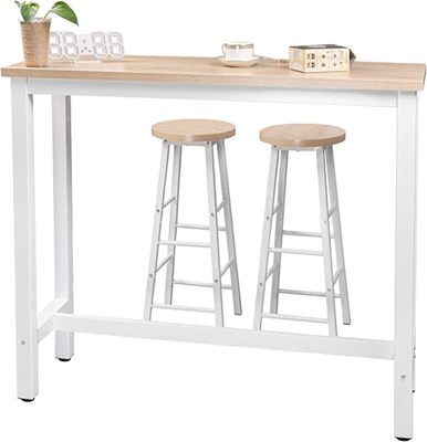 Dining Table Kitchen Table Metal Frame Industrial Design Easy Assembly Oak White
