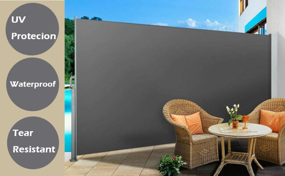 Patio Retractable Privacy Wall Rolling Extendable Side Awning Privacy Screen Sun Shade for Balcony Garden Terrace