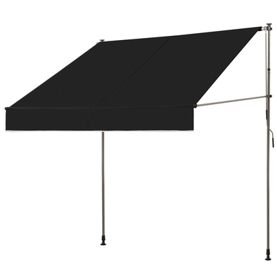 Clamp Awning 300 cm Wide Balcony Awning with Hand Crank Sun Protection No Drilling Height-Adjustable Awning