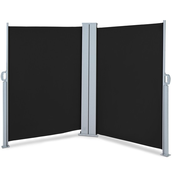 Double Side Awning, 160 x 600 cm Sun Protection, Made of Polyester, Dark grey