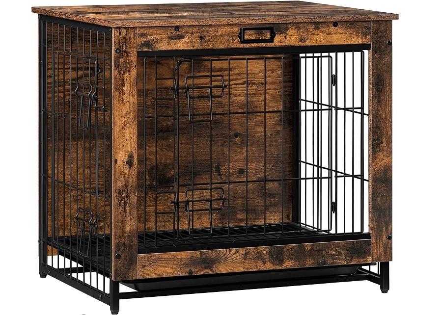 Dog Cage,Dog Crate Furniture, Wooden Pet Furniture with Pull-Out Tray, Home and Indoor Use