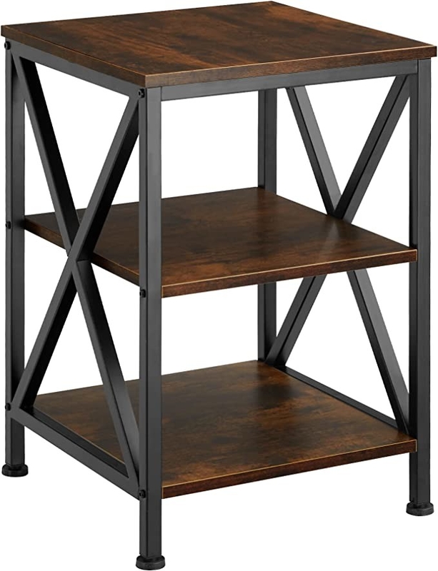 Side Table End Table Nightstand, Easy to Assemble, For Living Room Bedroom, 40x40x60cm