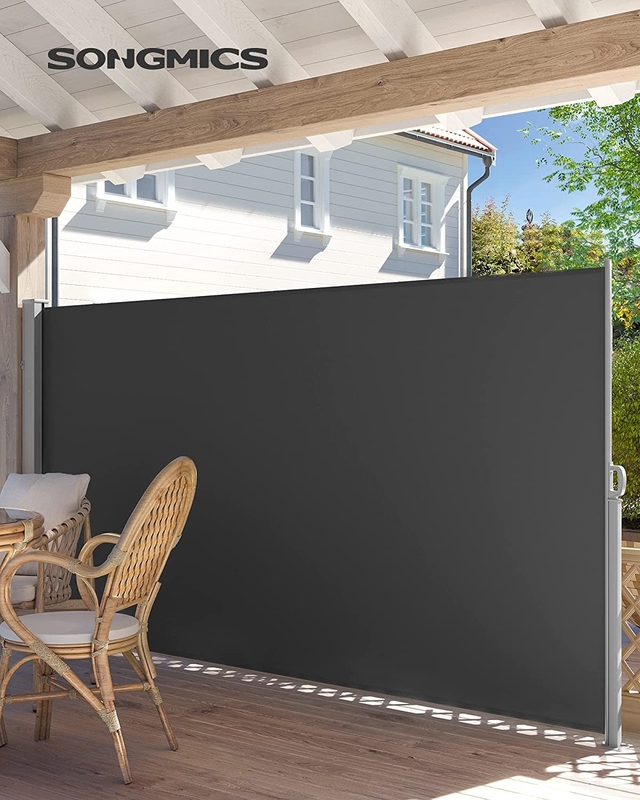 Patio Terrace Sun Shade Outdoor Canopy Side Awning Grey Garden Privacy Divider Folding Screen Auvent Retractable