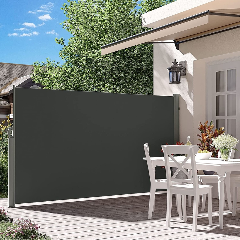 Outdoor Retractable Folding Wind Screen Vertical Wall Balcony Terrace Garden Patio Side Awning